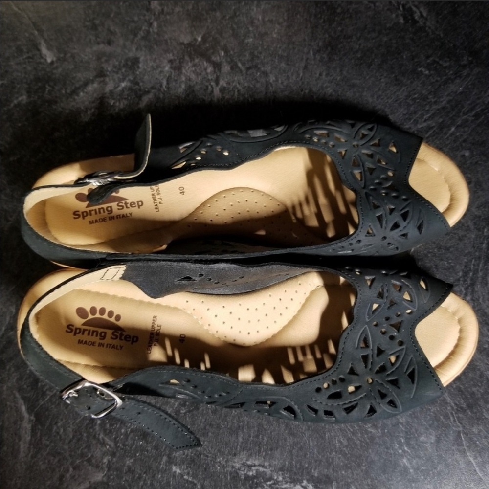 Spring step lether wedge sandals